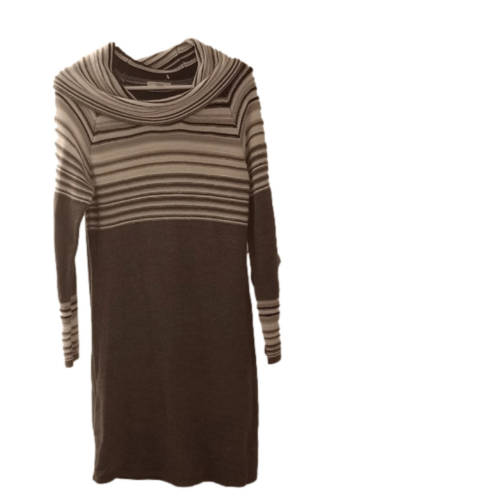 New York & company sweater dress with cowl neck, size small,‎ dark & light grey